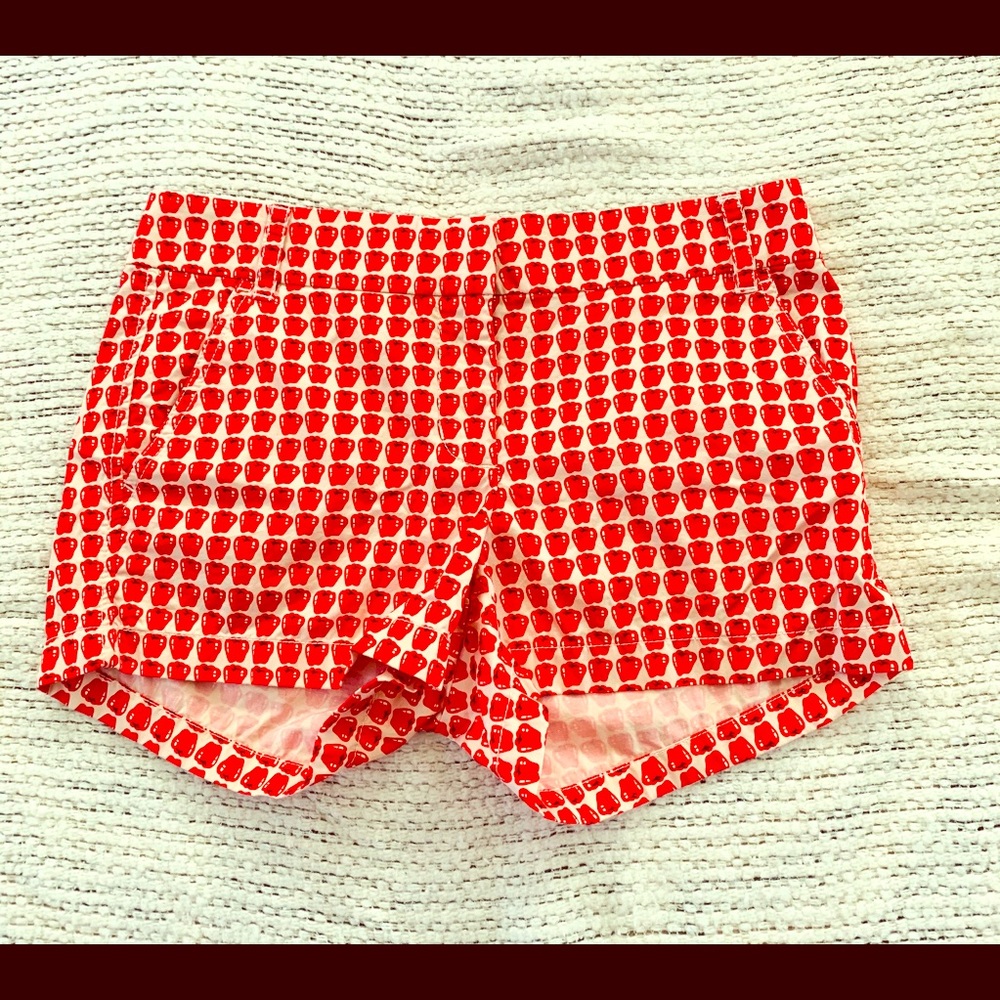 J CREW RED APPLE SHORTS SIZE 4